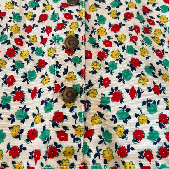 J. Crew Mercantile White Novelty Floral Denim Button Front Skirt 2 - Picture 4 of 5